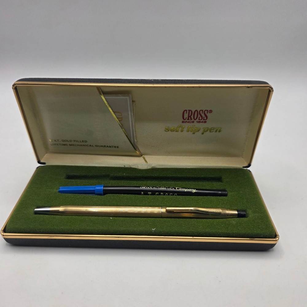 Vintage Cross 12KT Gold Filled Soft Tip Pen Personalized with Case USA Made